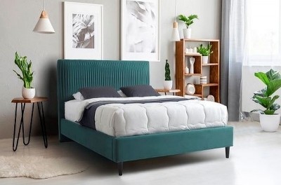 Product photograph of Lyla Green Fabric Bed - Sizes Available from Choice Furniture Superstore