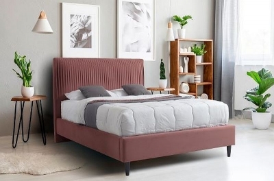 Product photograph of Lyla Pink Fabric Bed - Sizes Available from Choice Furniture Superstore