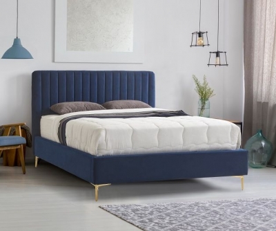 Product photograph of Lucy Blue Fabric Bed - Sizes Available from Choice Furniture Superstore