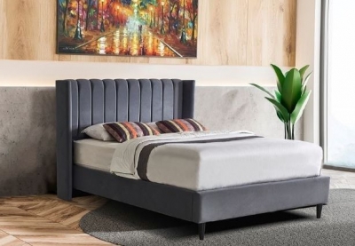 Image of Savoy Grey Fabric 5ft King Size Ottoman Bed