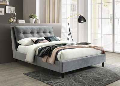 Product photograph of Megan Grey Velvet Fabric Bed from Choice Furniture Superstore