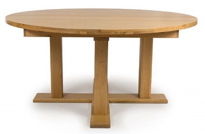 Product photograph of Madrid Oak 160cm Round Dining Table from Choice Furniture Superstore