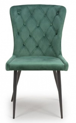 Product photograph of Merlin Green Fabric Dining Chair Sold In Pairs from Choice Furniture Superstore