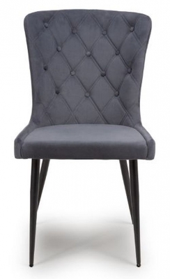 Product photograph of Merlin Grey Fabric Dining Chair Sold In Pairs from Choice Furniture Superstore