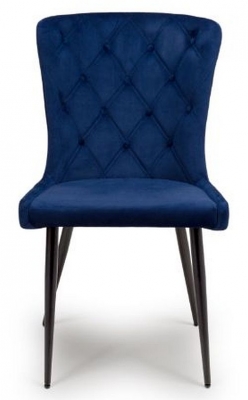 Product photograph of Merlin Navy Blue Fabric Dining Chair Sold In Pairs from Choice Furniture Superstore