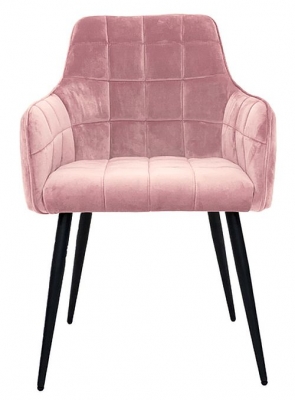 Product photograph of Vienna Blush Velvet Fabric Dining Chair Sold In Pairs from Choice Furniture Superstore