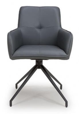 Product photograph of Nix Grey Faux Leather Dining Chair Sold In Pairs from Choice Furniture Superstore