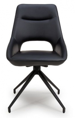 Product photograph of Ace Black Swivel Dining Chair Sold In Pairs from Choice Furniture Superstore
