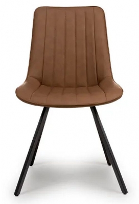 Product photograph of Miro Tan Faux Leather Dining Chair Sold In Pairs from Choice Furniture Superstore