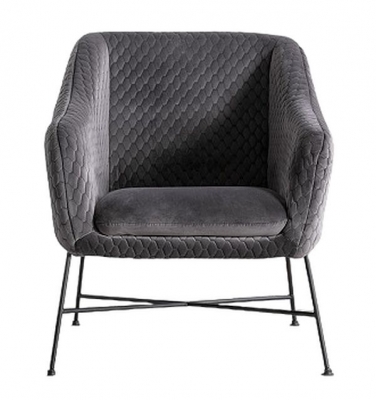 Product photograph of Cleo Cinder Grey Velvet Fabric Accent Chair from Choice Furniture Superstore
