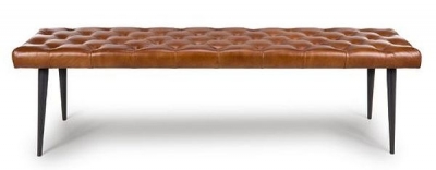 Product photograph of Bradley Tan Genuine Buffalo Leather Bench from Choice Furniture Superstore