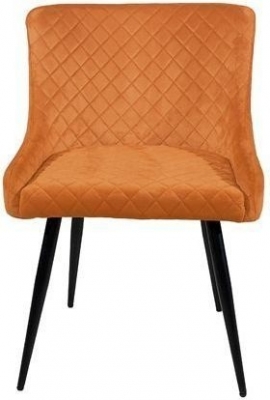 Product photograph of Malmo Burnt Orange Velvet Fabric Dining Chair Sold In Pairs from Choice Furniture Superstore