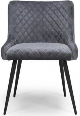 Product photograph of Malmo Grey Velvet Fabric Dining Chair Sold In Pairs from Choice Furniture Superstore