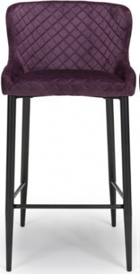 Product photograph of 2 X Malmo Purple Fabric Stool With Back from Choice Furniture Superstore