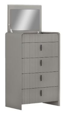 Cavelli Grey Mirrored 4 Drawer Chest