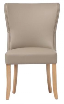 Cole Taupe Faux Leather Dining Chair Sold In Pairs