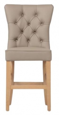 Product photograph of Set Of 2 Eaton Taupe Faux Leather Counter Chair from Choice Furniture Superstore