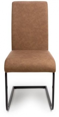 Product photograph of Loft Tan Faux Leather Chair Sold In Pairs from Choice Furniture Superstore