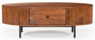 Panama Acacia Wood 1 Drawer Coffee Table