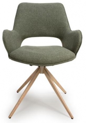 Perth Sage Easy Clean Fabric Swivel Chair Sold In Pairs