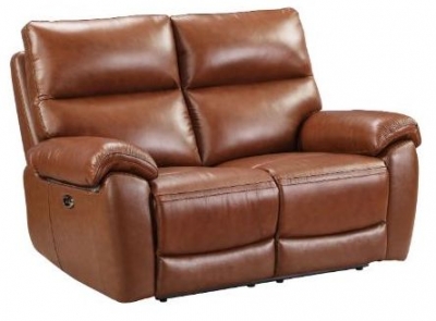 Product photograph of Rocco Saddle Leather 2 Seater Power Sofa from Choice Furniture Superstore