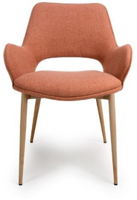 Product photograph of Sydney Brick Easy Clean Fabric Dining Chair Sold In Pairs from Choice Furniture Superstore