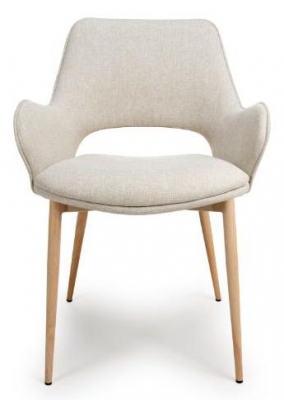 Product photograph of Sydney Natural Easy Clean Fabric Dining Chair Sold In Pairs from Choice Furniture Superstore