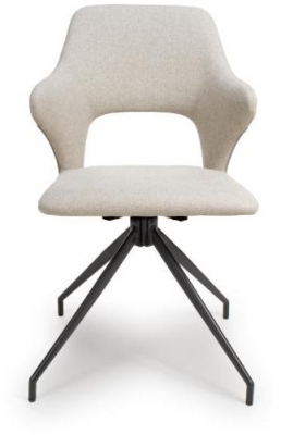 Product photograph of Velda Natural Easy Clean Fabric Swivel Chair Sold In Pairs from Choice Furniture Superstore