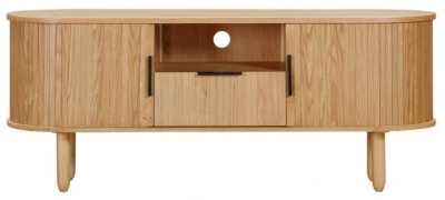 Product photograph of Vermont Natural Oak 2 Door 1 Drawer Media Unit from Choice Furniture Superstore