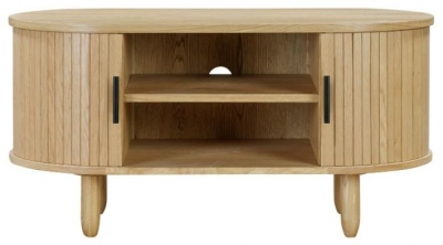 Product photograph of Vermont Natural Oak 2 Door Tv Unit from Choice Furniture Superstore