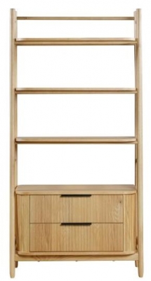 Product photograph of Vermont Natural Oak 2 Drawer Bookcase from Choice Furniture Superstore
