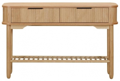 Product photograph of Vermont Natural Oak 2 Drawer Console Table from Choice Furniture Superstore
