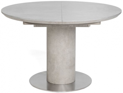 Product photograph of Delta Concrete Round Extending Dining Table from Choice Furniture Superstore