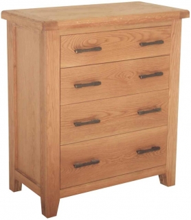 Product photograph of Hampshire Oak 4 Drawer Chest from Choice Furniture Superstore
