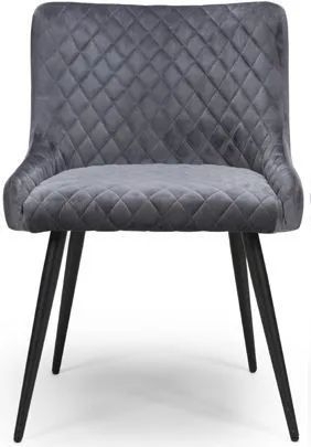 Malmo Grey Velvet Fabric Dining Chair (Sold in Pairs)