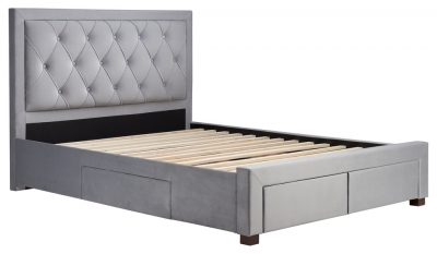 Product photograph of Woodbury Grey Fabric Bed - Sizes Available from Choice Furniture Superstore