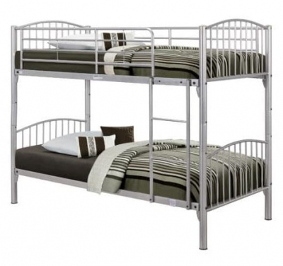 Product photograph of Birlea Corfu Silver Metal Bunk Bed from Choice Furniture Superstore