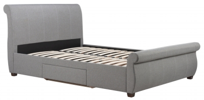 Product photograph of Lancaster Grey Fabric Bed from Choice Furniture Superstore