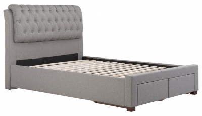Product photograph of Valentino Grey Fabric Bed from Choice Furniture Superstore