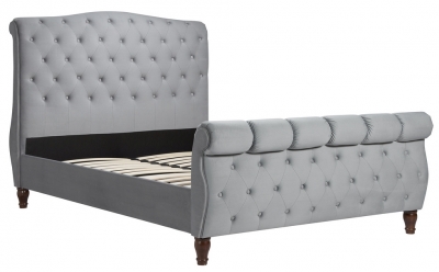 Product photograph of Colorado Grey Velvet Fabric Bed from Choice Furniture Superstore
