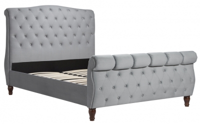 Colorado Grey Velvet Bed Comes In King And Queen Size Options