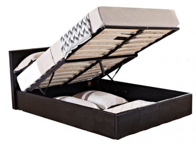 Image of Birlea Berlin Brown Faux Leather Ottoman Bed