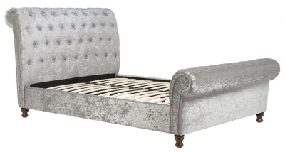 Product photograph of Castello Steel Crushed Fabric Bed from Choice Furniture Superstore