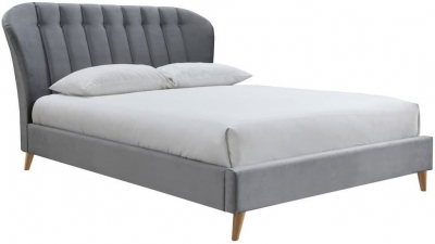 Product photograph of Birlea Elm Grey Velvet Fabric Bed from Choice Furniture Superstore