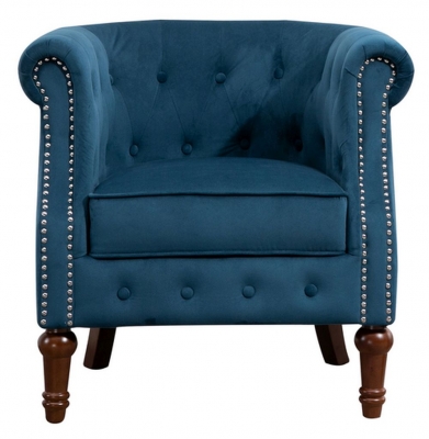Product photograph of Freya Blue Velvet Armchair from Choice Furniture Superstore