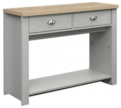 Product photograph of Highgate Grey And Oak Effect Console Table - 2 Drawers from Choice Furniture Superstore