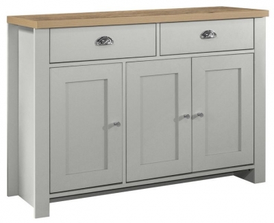 Highgate Grey And Oak Effect Small Sideboard 3 Doors