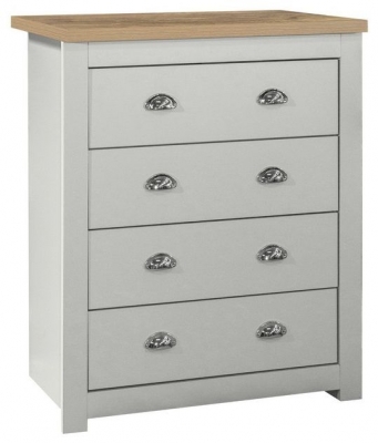 Product photograph of Highgate Grey And Oak Effect Chest - 4 Drawers from Choice Furniture Superstore