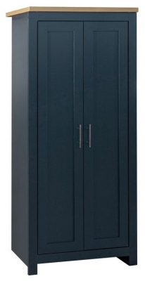 Product photograph of Highgate Blue And Oak Effect Wardrobe - 2 Doors from Choice Furniture Superstore