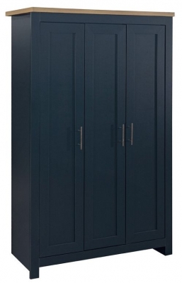 Product photograph of Highgate Blue And Oak Effect Wardrobe - 3 Doors from Choice Furniture Superstore